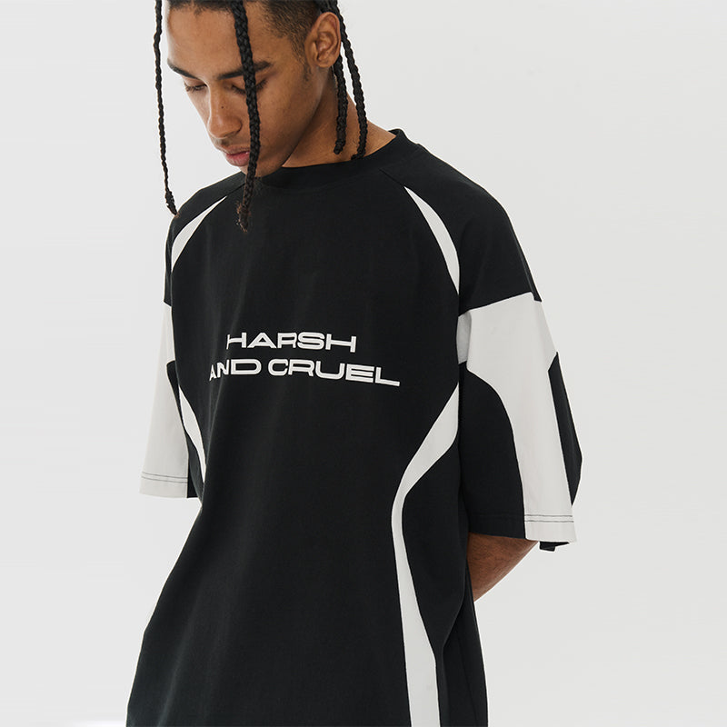 Splicing Irregular Logo Tee