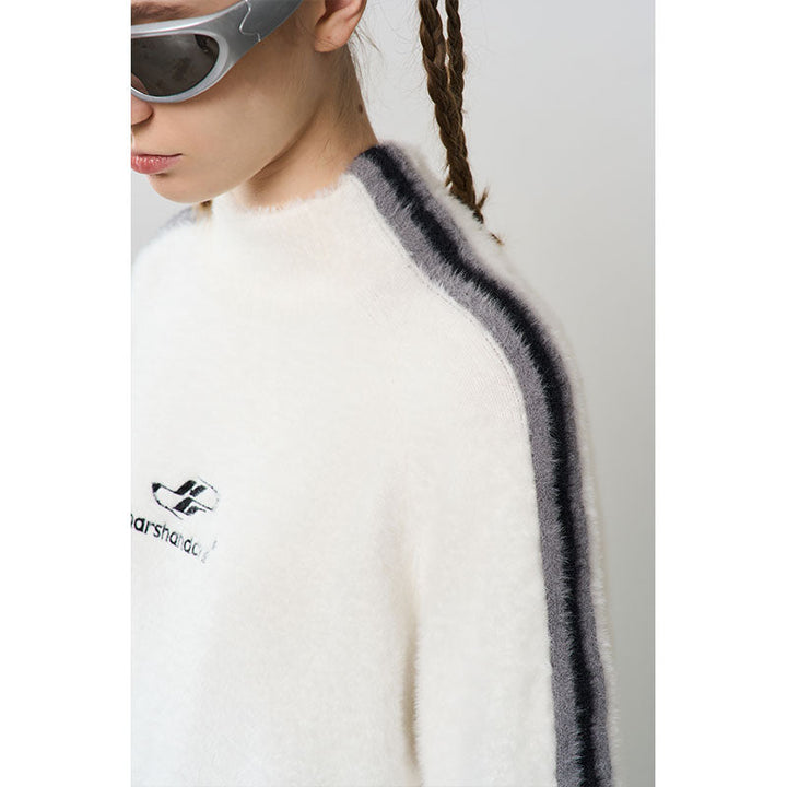 Striped Mohair Logo Sweater