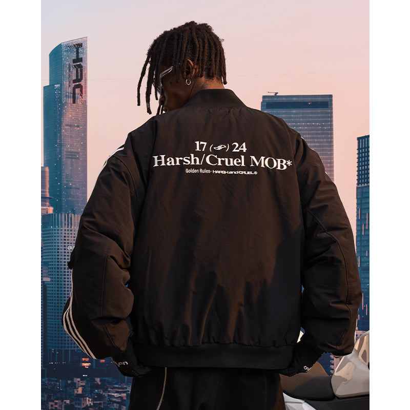 Striped Metal Logo MA-1 Jacket