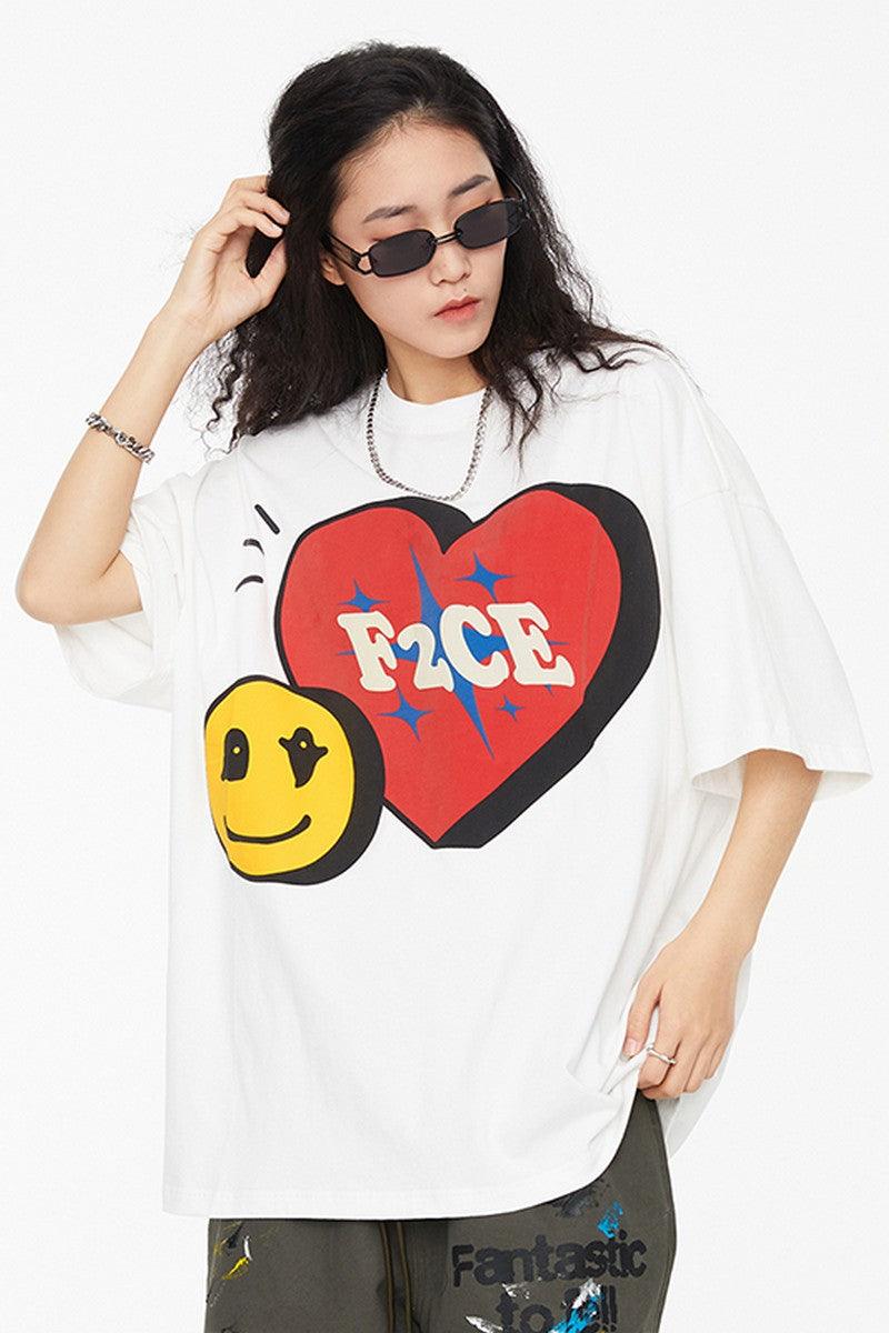 F2CE Foam Print Smiley Logo Tee