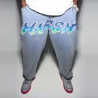 Gradient Logo Loose Jeans