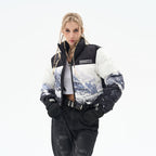 H/C Snow Mountain Printed Crop Jacket