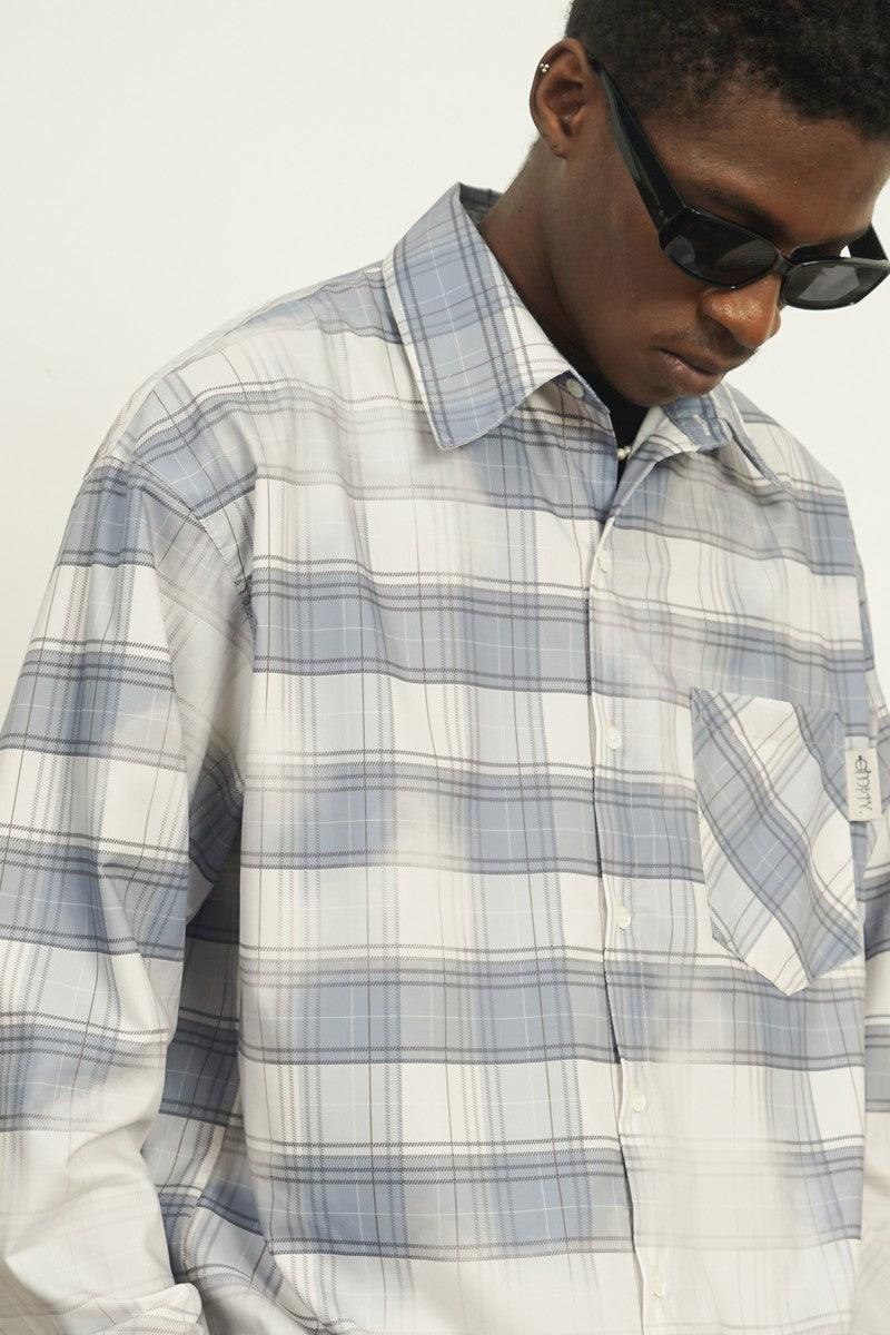 Empty Reference Faded Checkered Long Sleeve Shirt