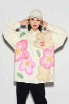 H/C Handpainted Cartoon Flowers L/S Shirt