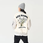H/C Bouquet Of White Roses Varsity Jacket