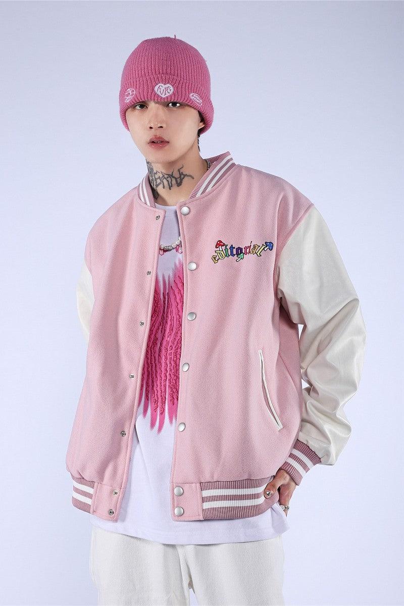 CZ Mushroom Embroidered Varsity Jacket