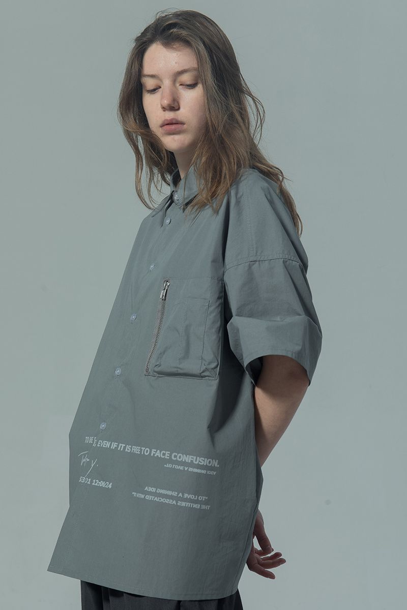 THINGY Light Blue Loose S/S Shirt
