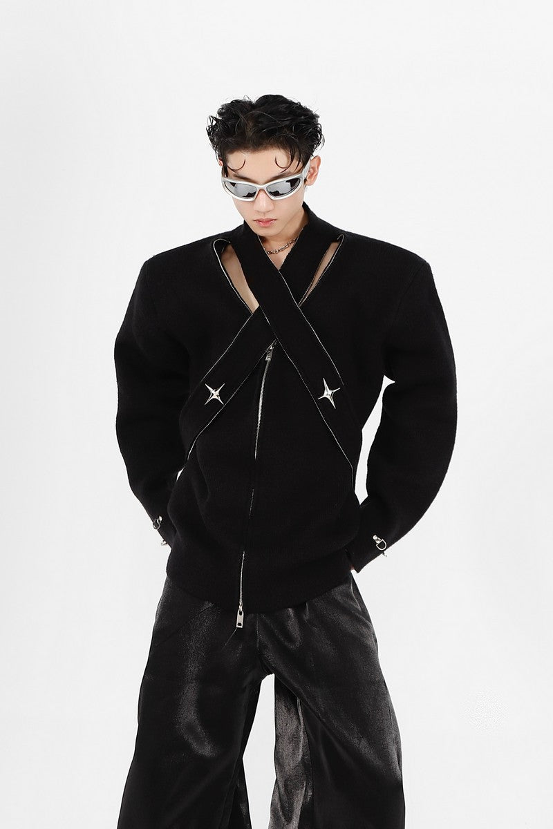 Distressed Zipper Jacket