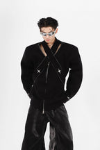 Distressed Zipper Jacket