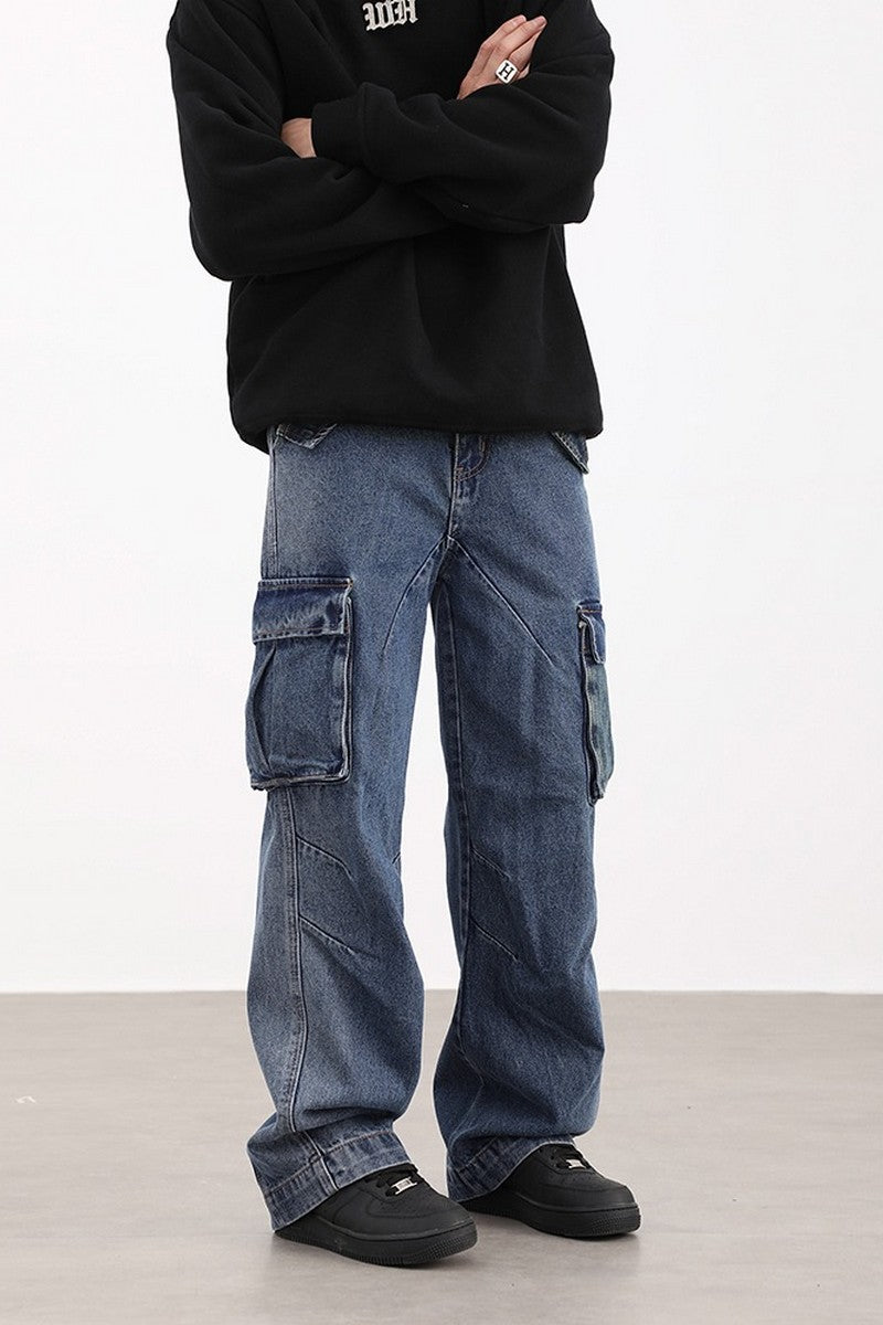 Oversized Multi-Pocket Jeans