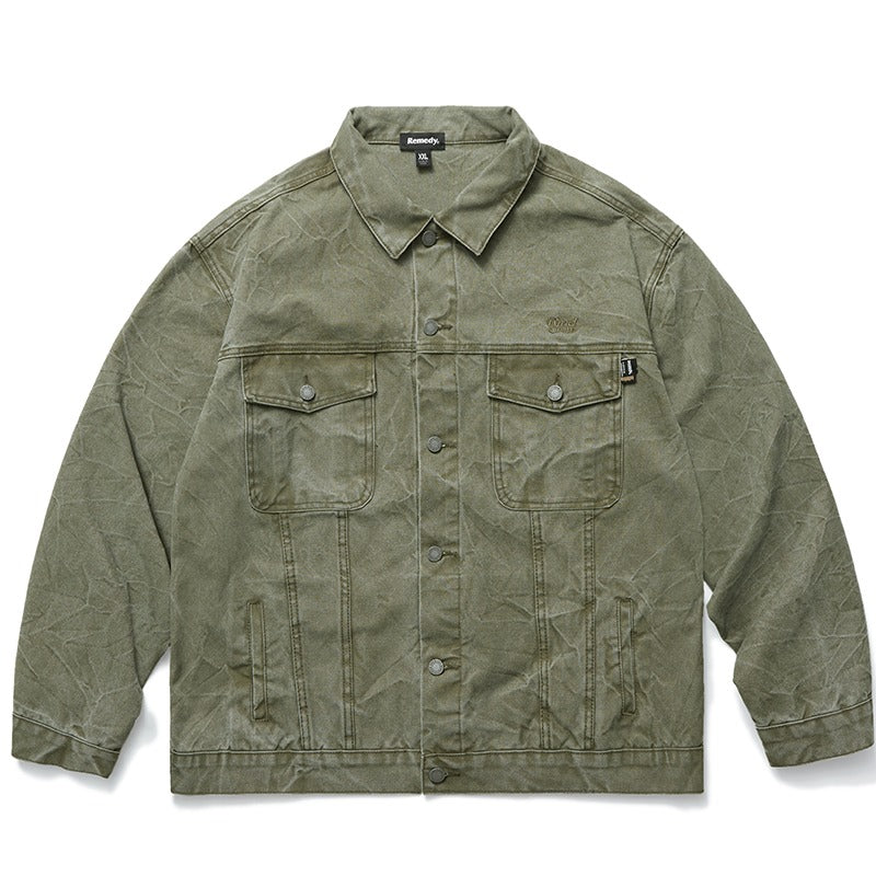 RMY Pleated Washed Jeans Jacket