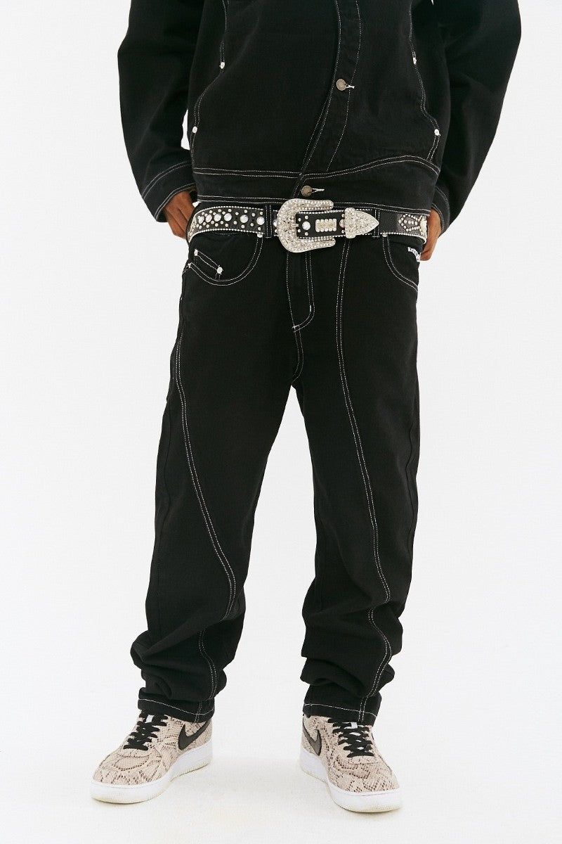 RMY Logo Irregular Jeans