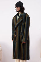Mix7 Striped Heavy Wool Coat