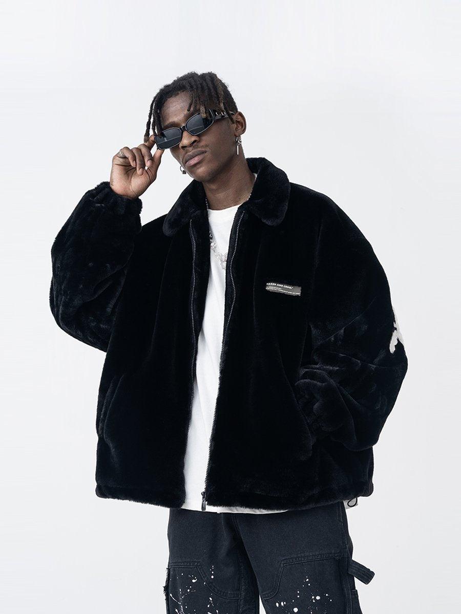 H/C Embroidered Logo Faux Fur Jacket - UK Only