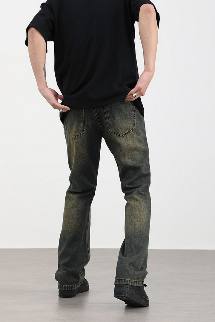 Retro Mud Wash Flared Jeans