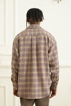 Empty Reference Plaid Woolen Shirt Jacket