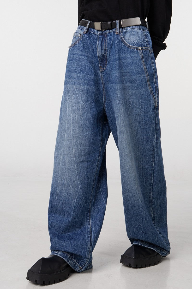 STEEPC Oversized Washed Jeans