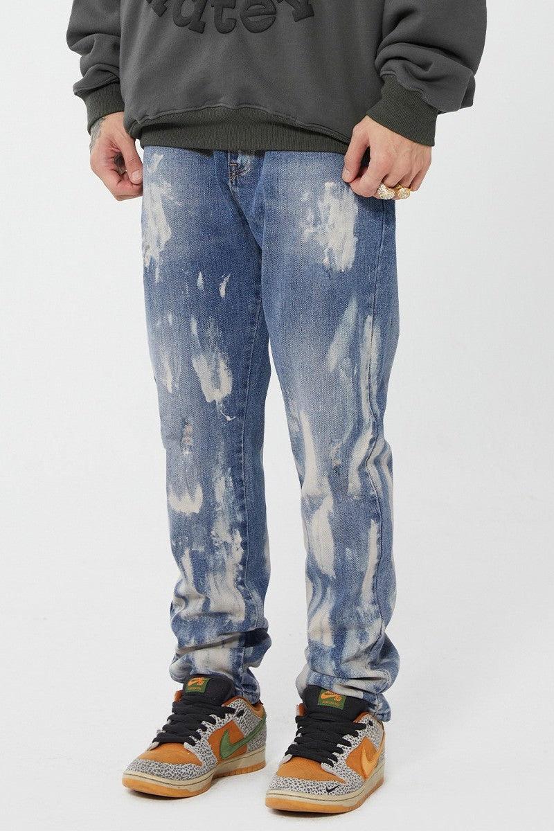 Retro Ink Washed Distressed Jeans