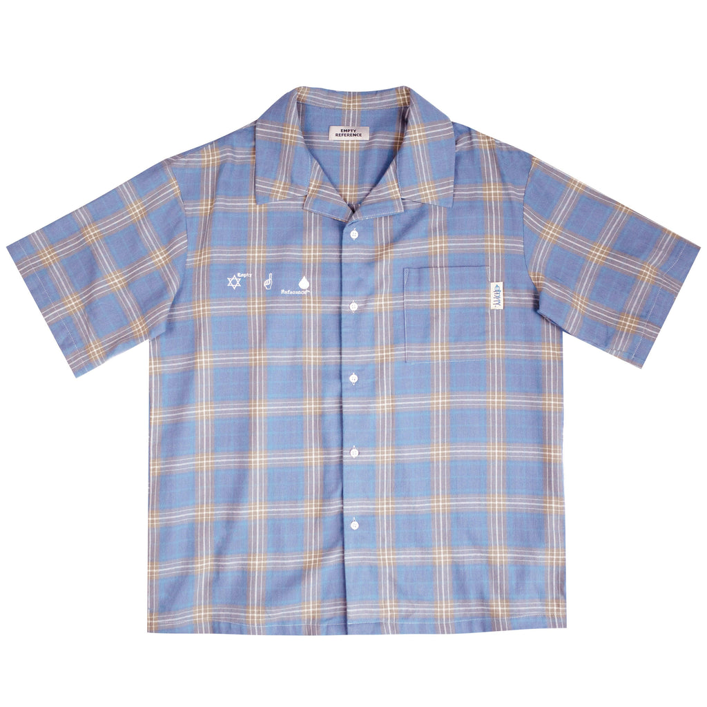 Empty Reference Blue Checkered Cuban Shirt
