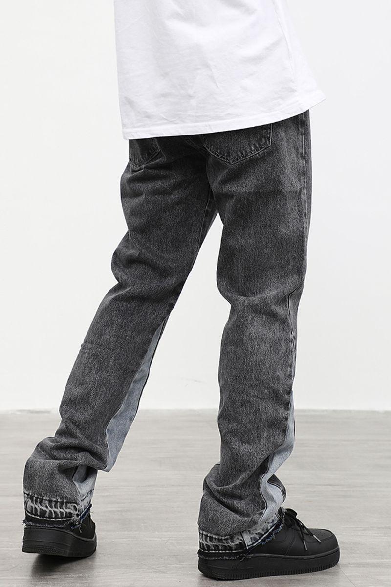 CZ Washed Stitched Flared Jeans