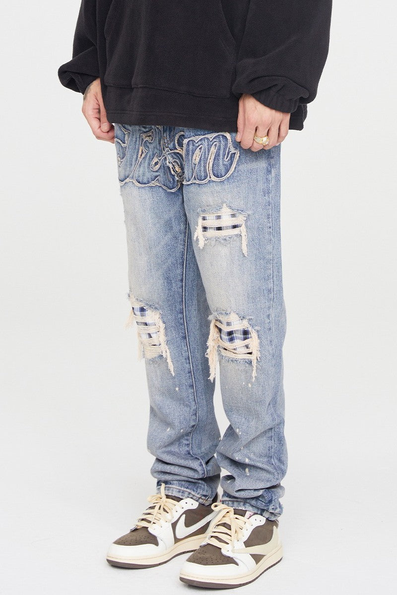 F2CE Storm Embroidered Straight Jeans