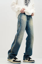 Washed Straight Retro Jeans