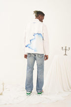 Empty Reference White Flame Printed Coach Jacket