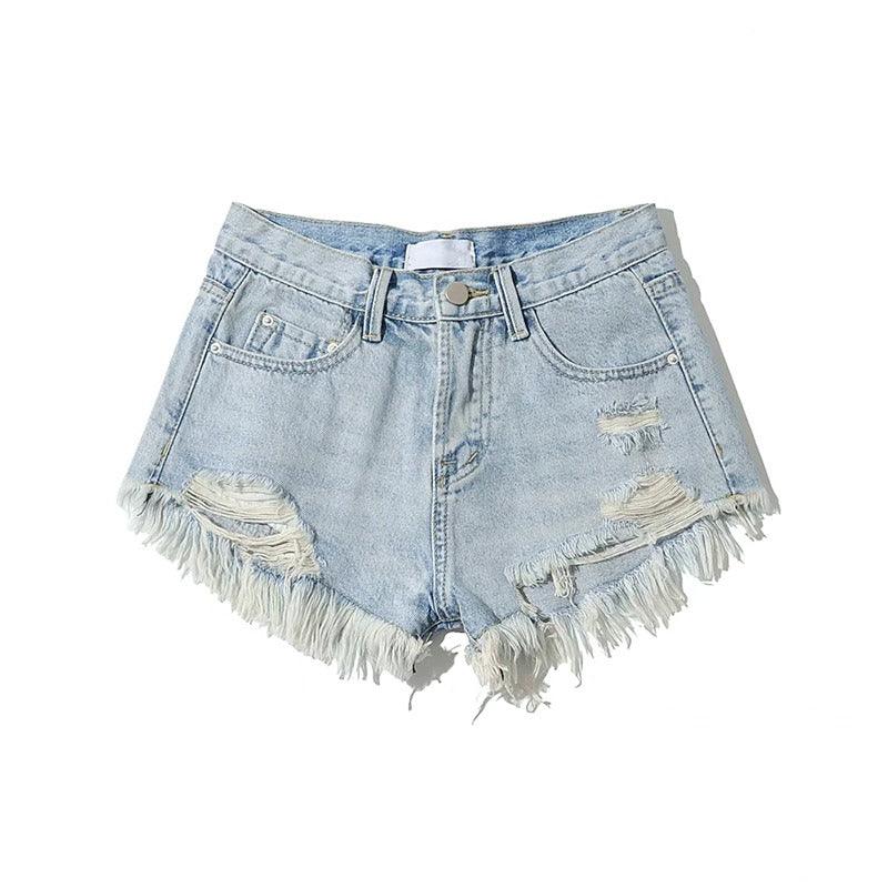 CZ Tight Distressed Jeans Shorts