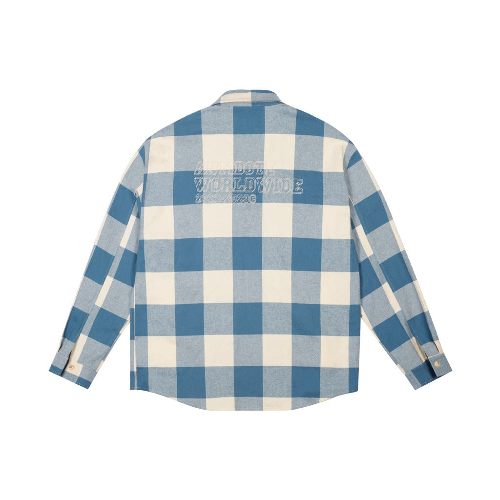 Embroidered Logo Plaid L/S Shirt