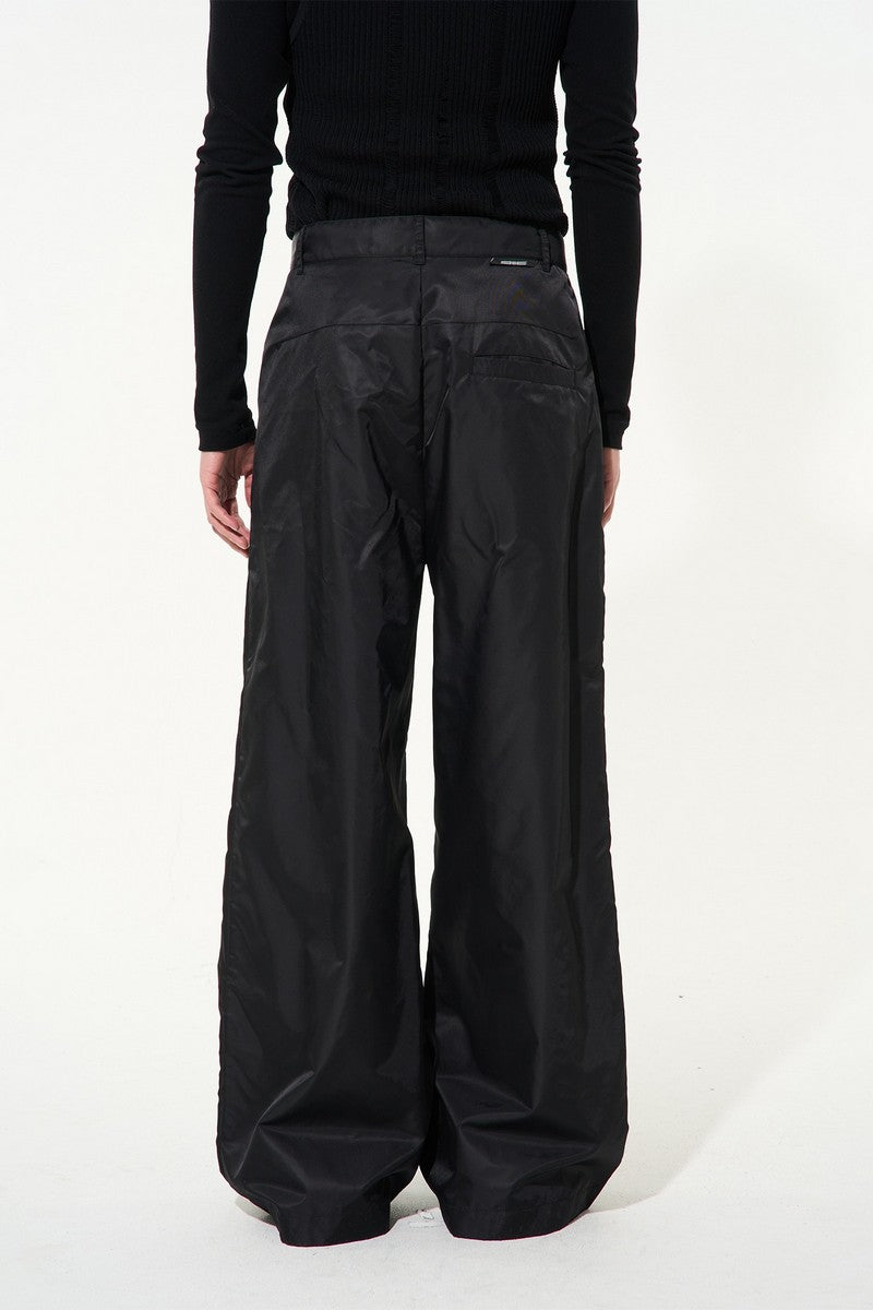 Nylon Straight Trousers
