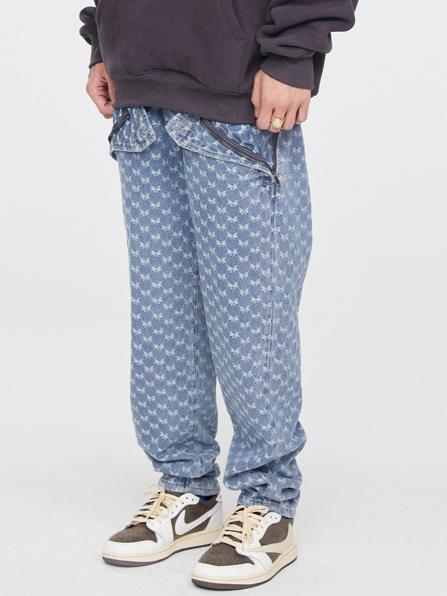 F2CE Zipper Loose Washed Denim