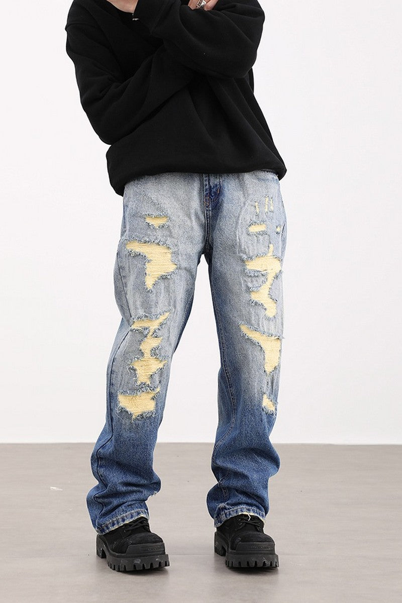 Retro Washed Distressed Jeans