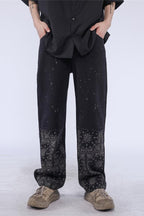 CZ Paisley Print Inked Jeans
