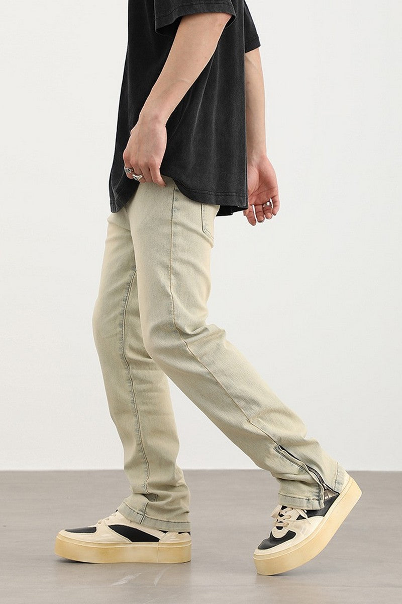 Retro Mud Wash Slit Jeans