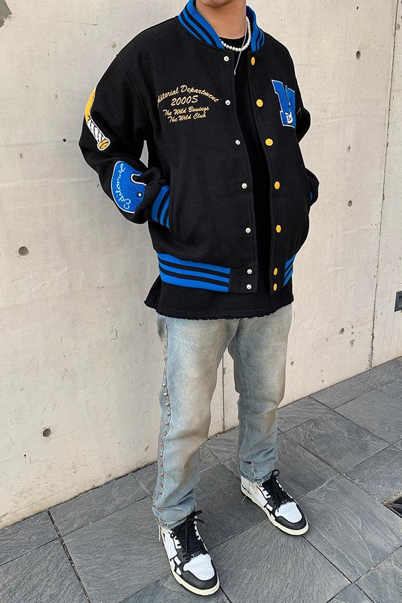 CZ ED Embroidered Woolen Varsity Jacket