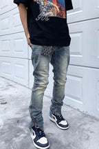 CZ Retro Washed Zipper Jeans