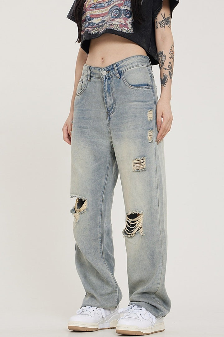 CZ Distressed Loose Jeans