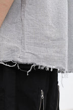 CZ Ripped Striped Button Up Shirt