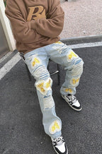 CZ Sunflowers Vintage Distressed Jeans