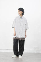 CZ Ripped Striped Button Up Shirt