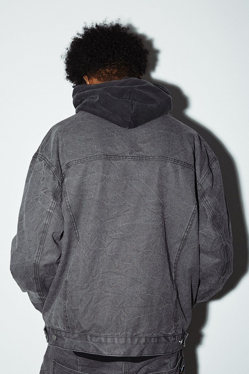 RMY Pleated Washed Jeans Jacket