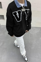 CZ Embroidered Sherpa VY Sweater