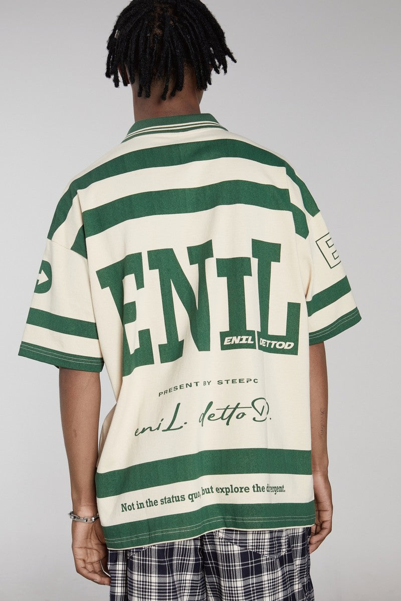 STEEPC Retro Striped Logo Polo