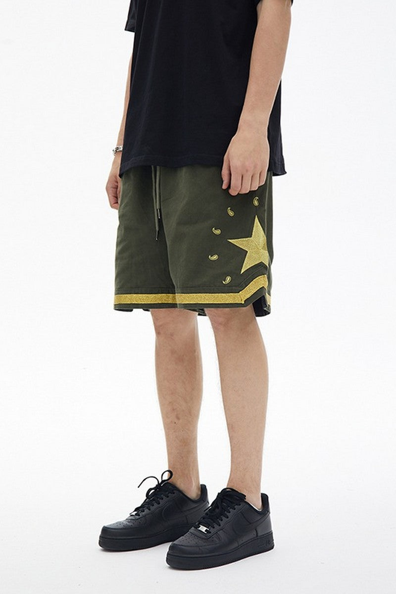 CZ Disorder Embroidered Shorts