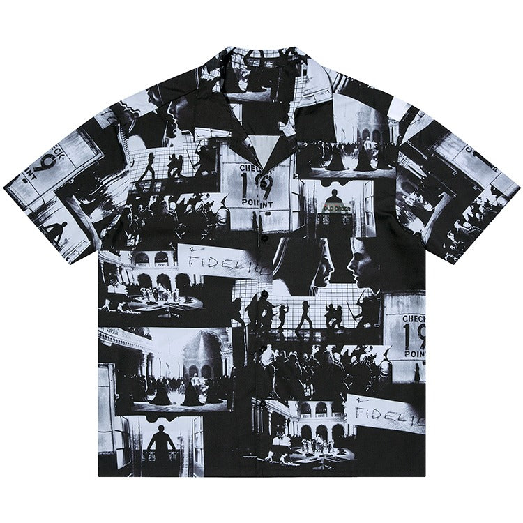 Old Order Movie Print Cuban Shirt
