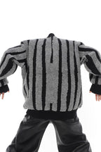 AC Striped V-Neck Knit Sweater