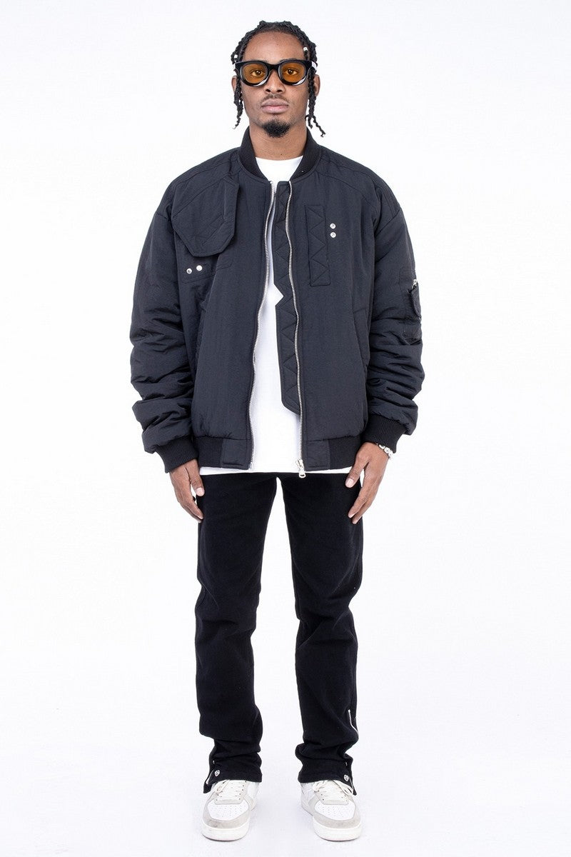 Buttons Straight Jeans