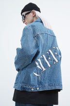 STEEPC Stitched Logo Jeans Jacket