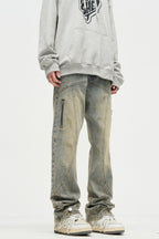 Washed Structure Dyed Jeans