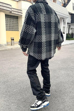 CZ Plaid Stitched Shirt